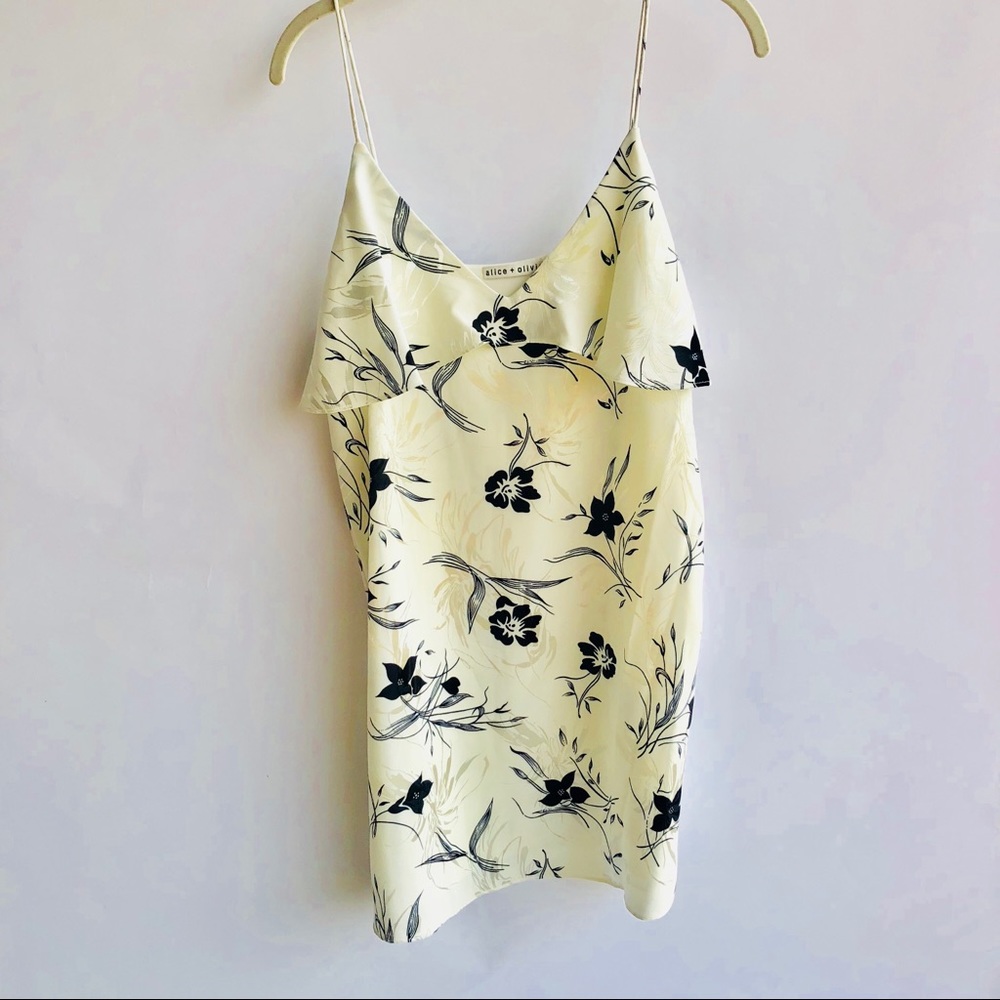 Alice + Olivia Ivory Floral Slip Dress Medium NWOT